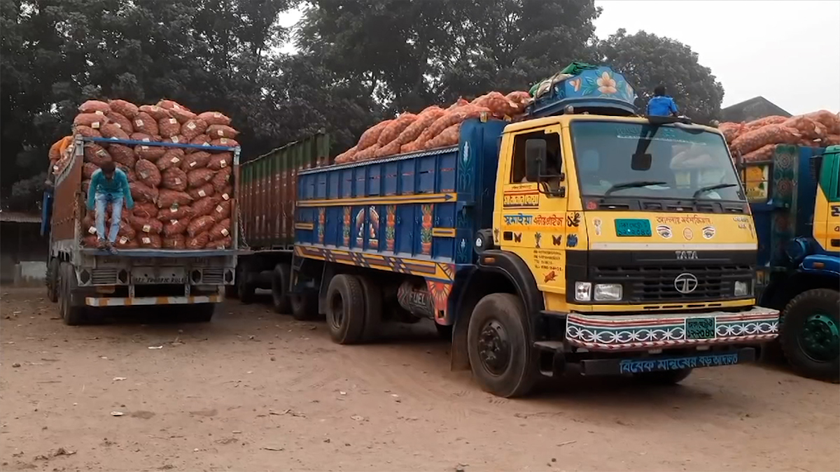 কমেছে হিলিতে আমদানিকৃত আলুর দাম