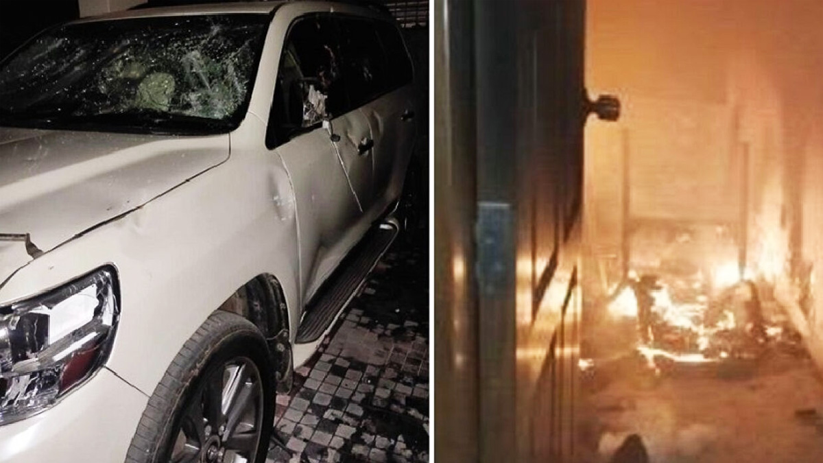 সাবেক প্রতিমন্ত্রী ডা. মুরাদের বাড়িতে ভাঙচুর ও অগ্নিসংযোগ বিক্ষুব্ধ ছাত্র-জনতার