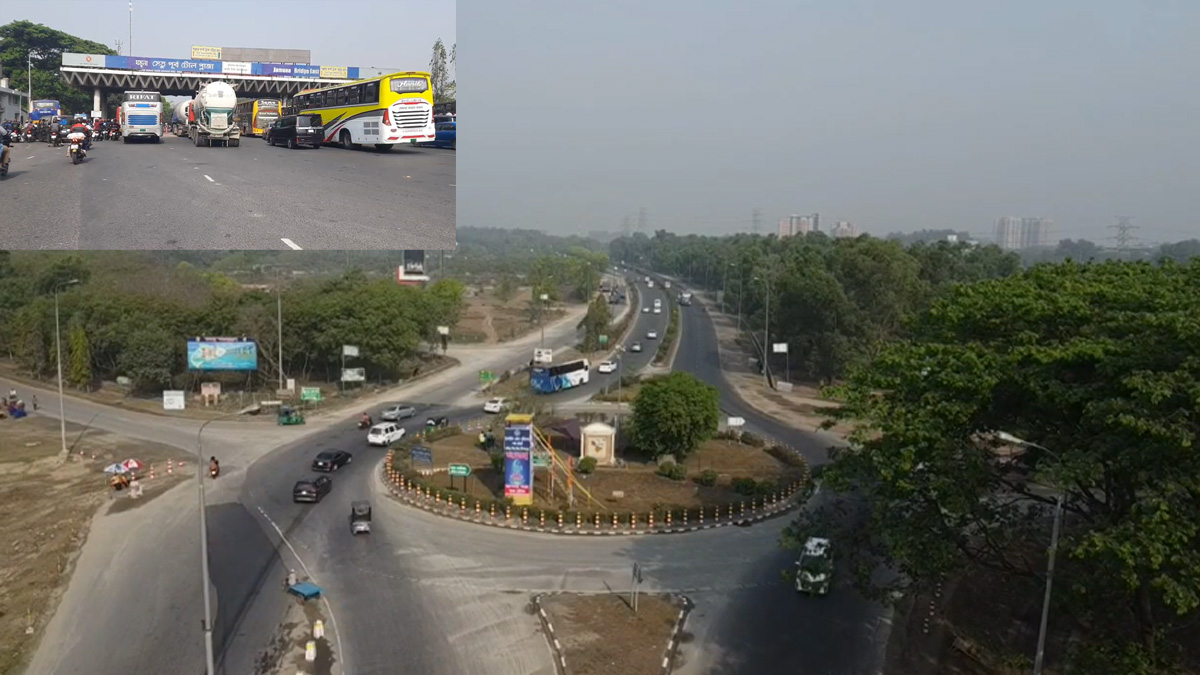 ঢাকা-টাঙ্গাইল-যমুনা সেতু মহাসড়কে যানবাহনের চাপ থাকলেও নেই যানজট