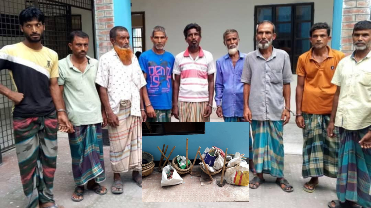 দিনমজুর ভাড়া করে কুষ্টিয়া শহর যুবলীগের মিছিল, কোদাল-ঝুড়িসহ আটক ১০