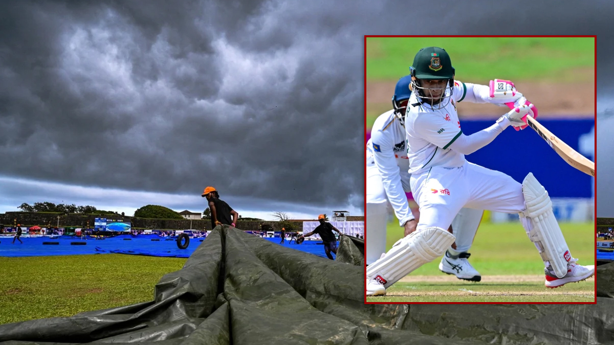 গল টেস্টে বৃষ্টির বাগড়া, ডাবল সেঞ্চুরির পথে মুশফিক