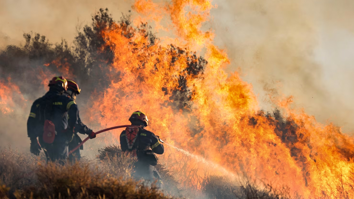 এখনও আগুনে পুড়ছে গ্রিসের জনপ্রিয় পর্যটনকেন্দ্র ক্রিট দ্বীপ