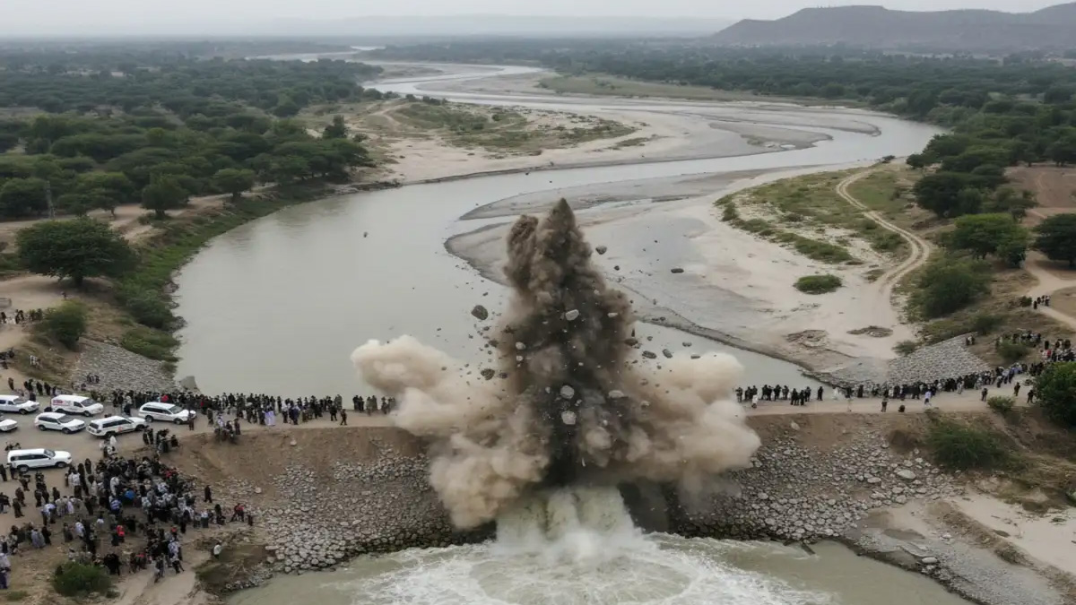 বিস্ফোরণ ঘটিয়ে তীররক্ষা বাঁধ উড়িয়ে দিলো পাকিস্তান