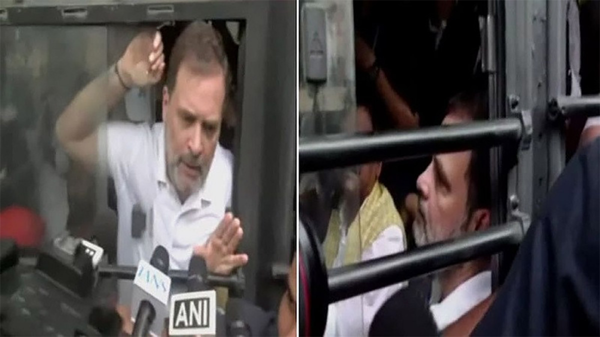 আটকের সময় নেতাকর্মীদের যা বললেন রাহুল গান্ধি